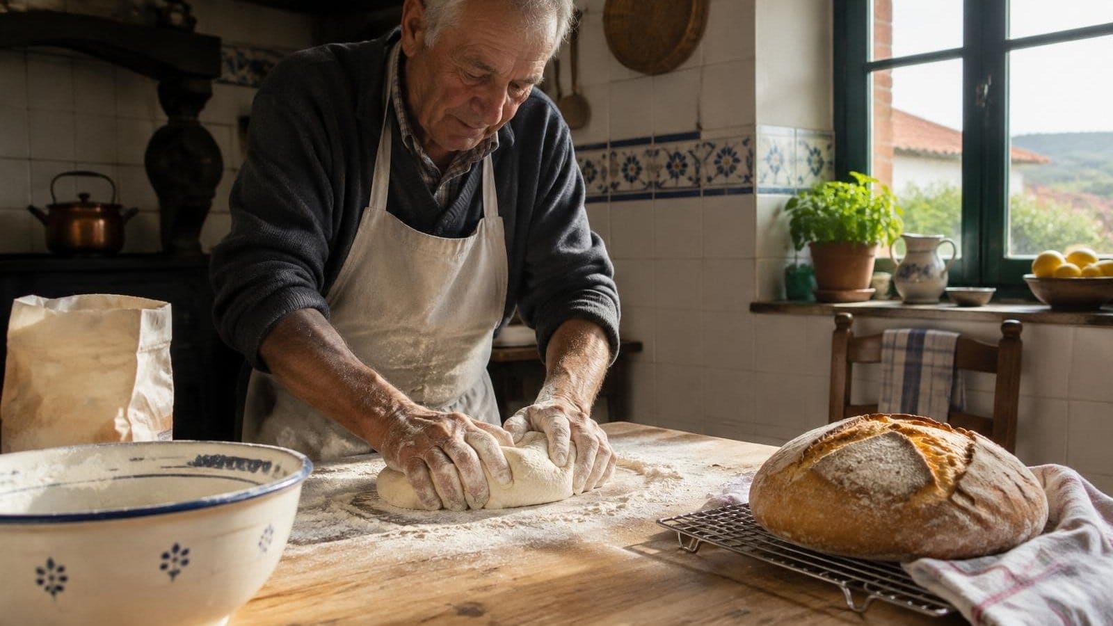 O Sr. Amadeu faz o pão de casa há três meses sem máquina nenhuma — e fez as contas ao cêntimo de cada pão