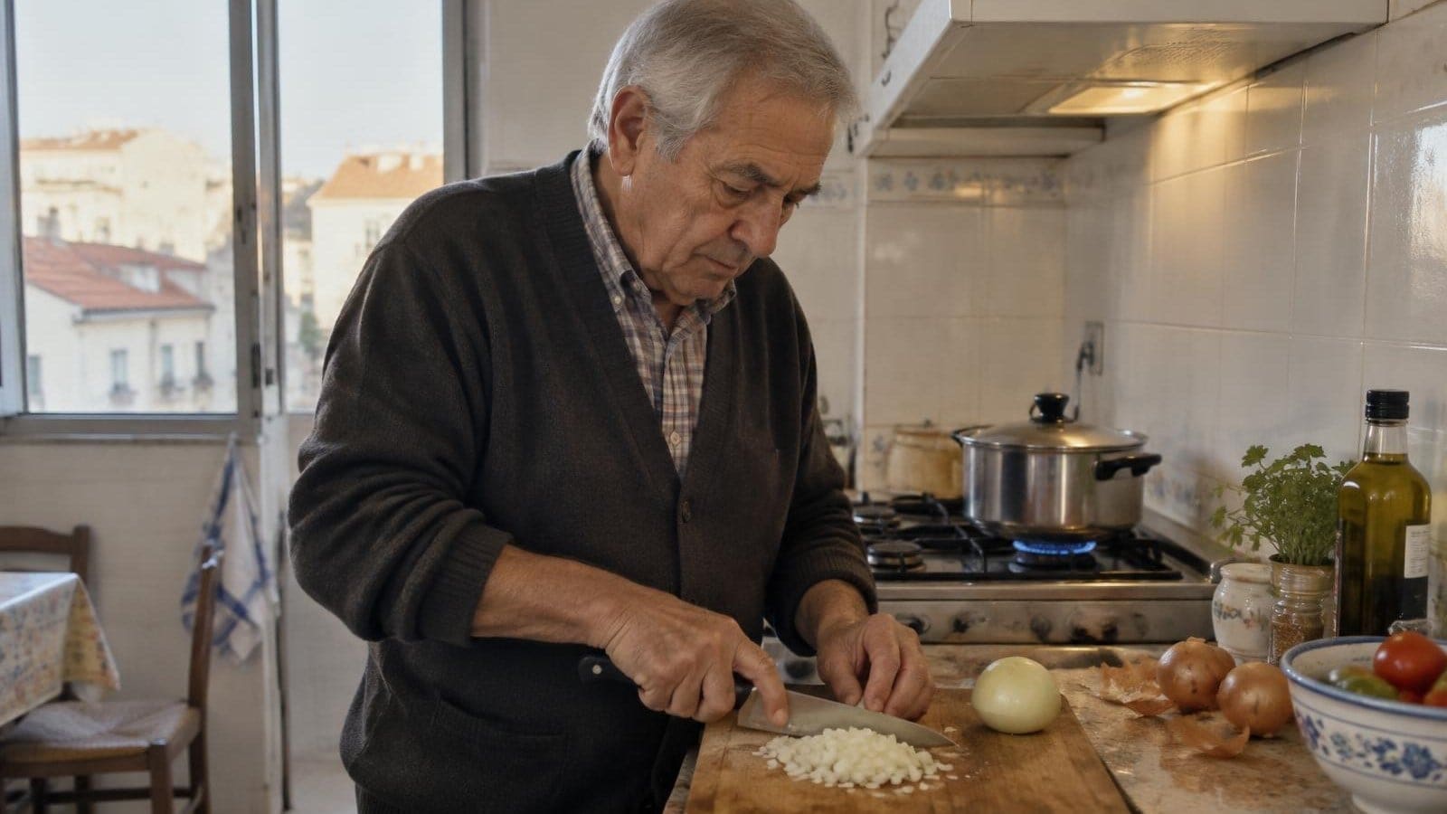 Aos 72 anos, o Sr. Amadeu aprendeu a cozinhar sozinho com 30€ por semana — e não é tarde para ninguém