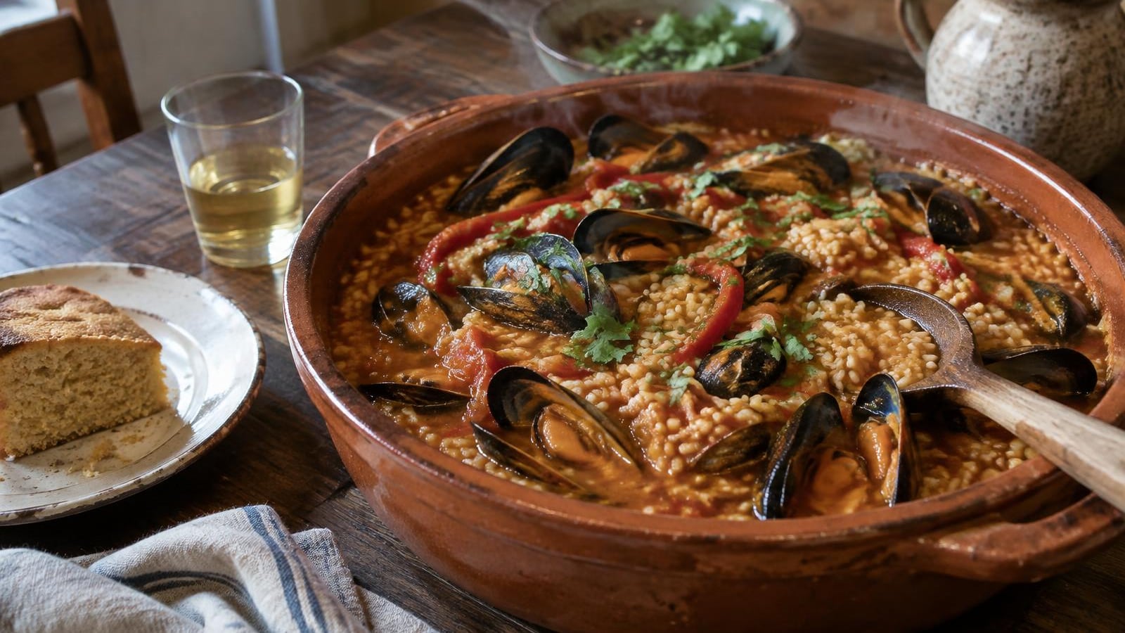 Arroz de Mexilhão Caldoso com Coentros