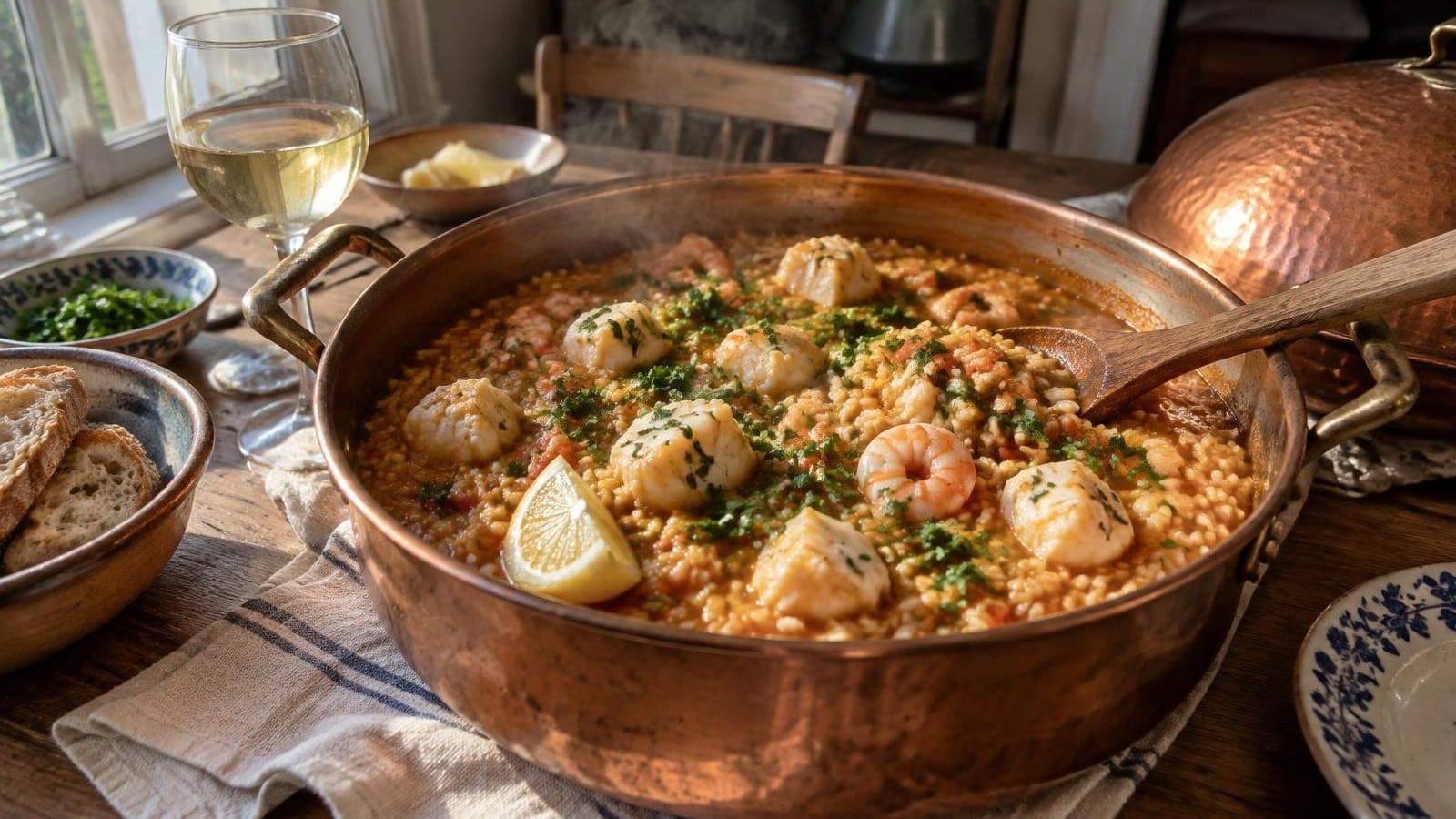 Arroz de Tamboril com Camarão e Coentros