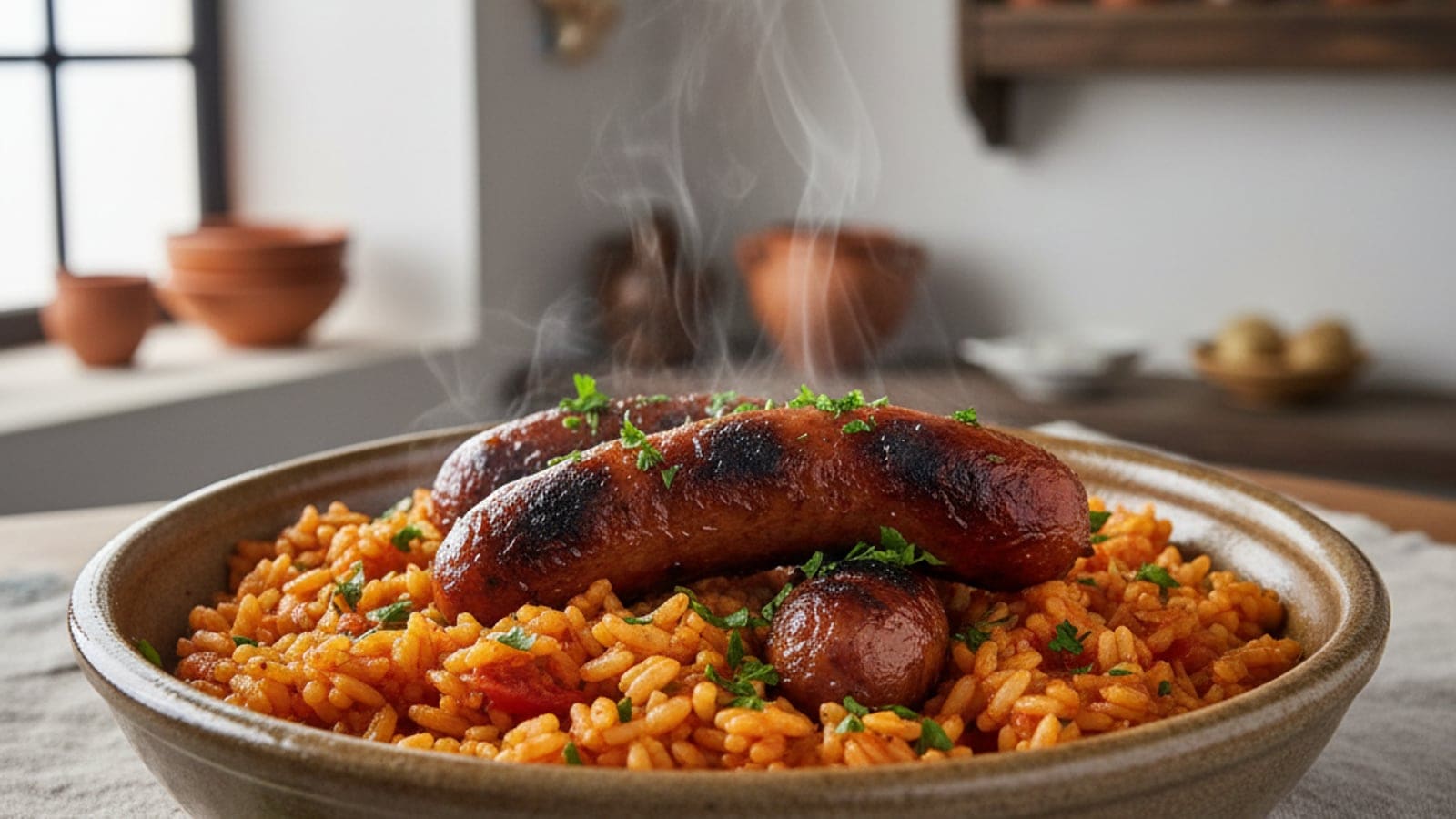 Arroz de Tomate com Salsichas