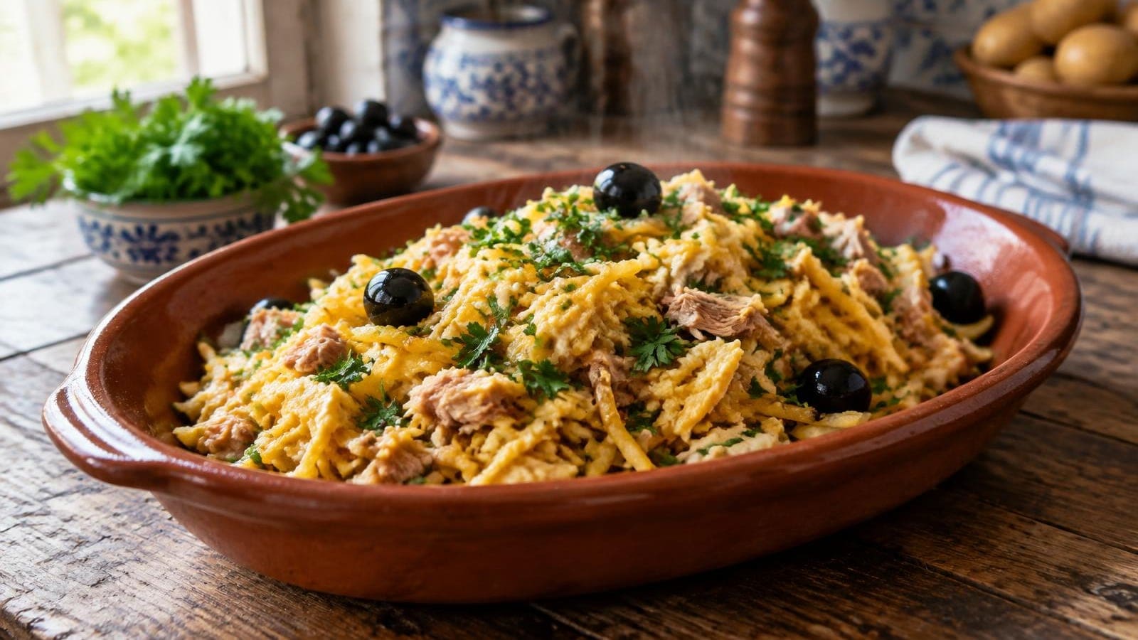 Atum à Brás Cremoso com Batata Palha