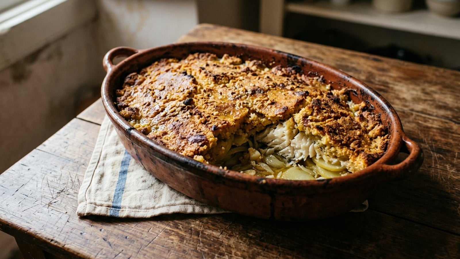 Bacalhau com Broa no Forno (à Bairrada)