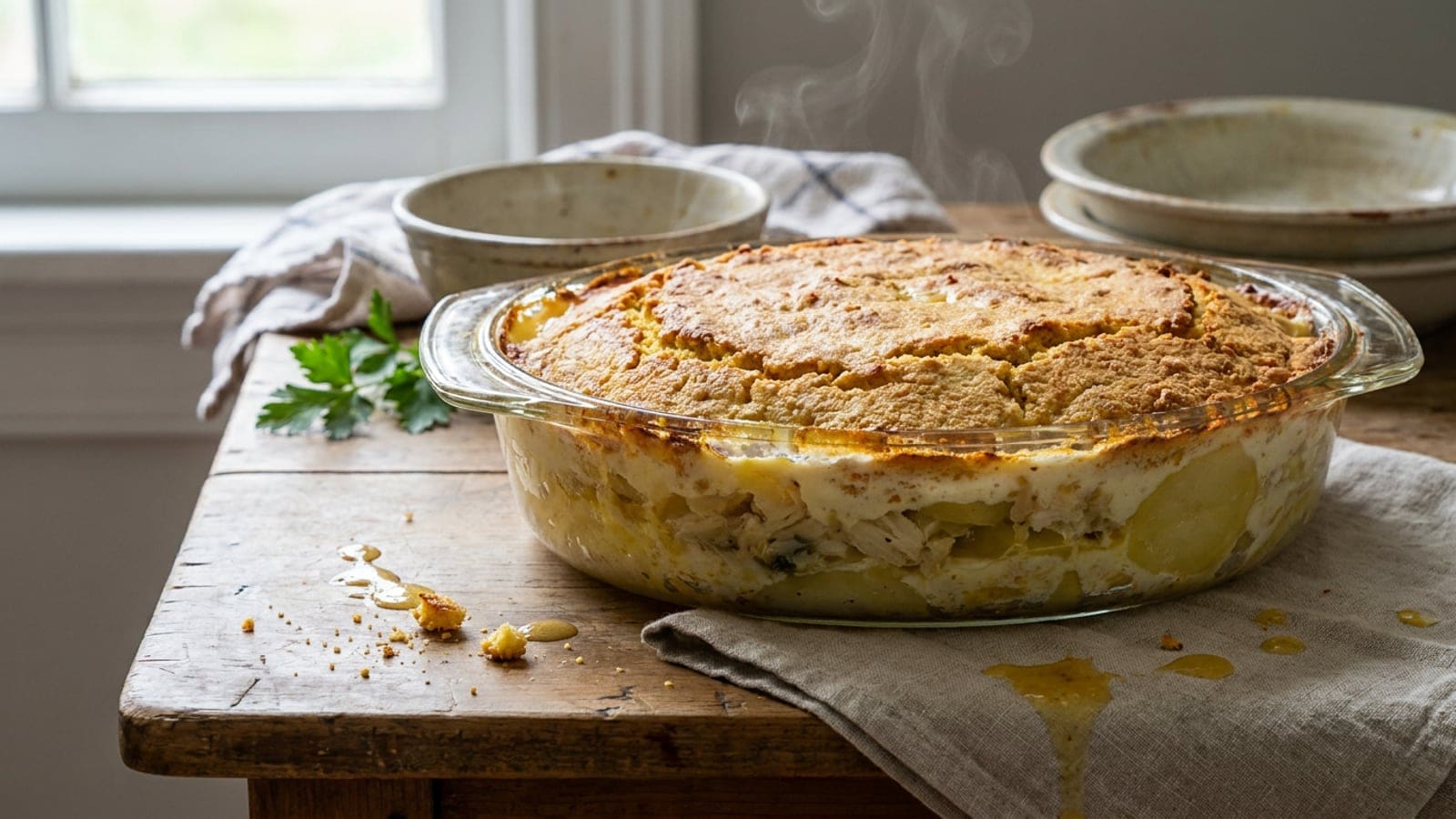 Bacalhau com Natas Light com Crosta Crocante de Broa de Milho