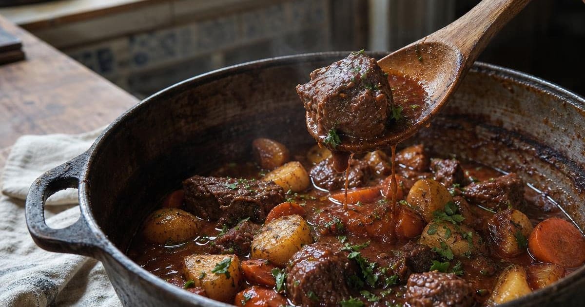 Carne de Vaca Guisada com Batata e Cenoura