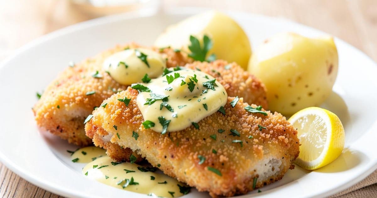 Filetes de Pescada com Molho de Ervas e Limão