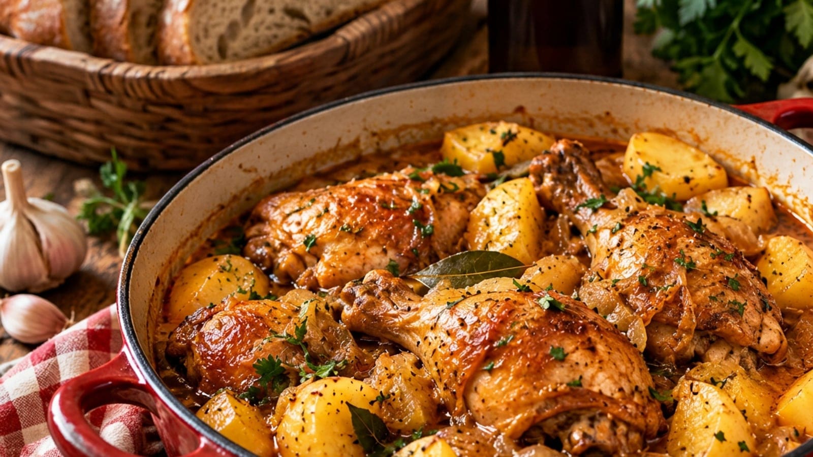 Frango Estufado com Cerveja e Batata