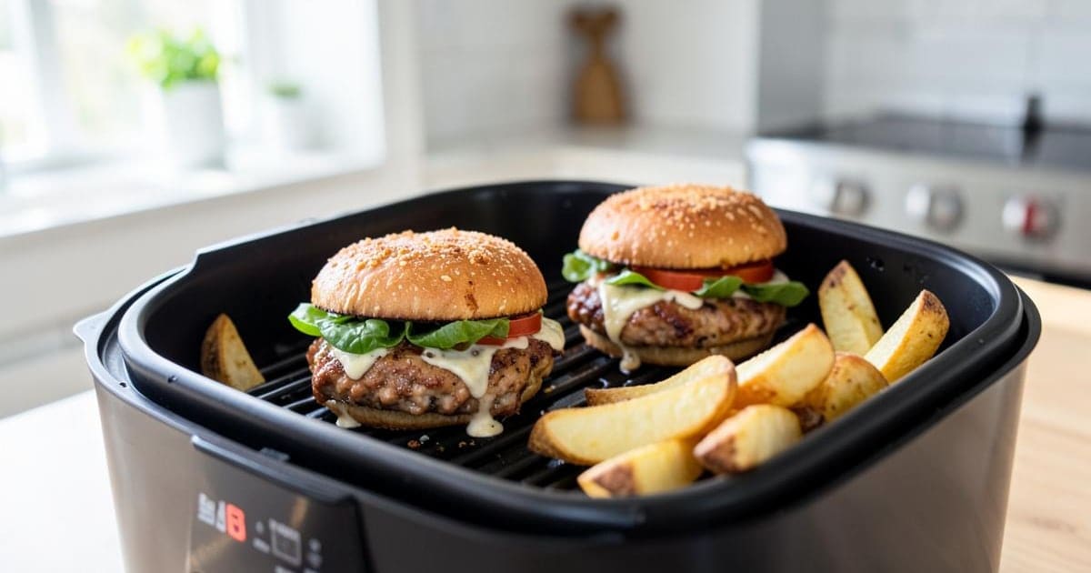 Hambúrgueres de Frango Caseiros na Airfryer