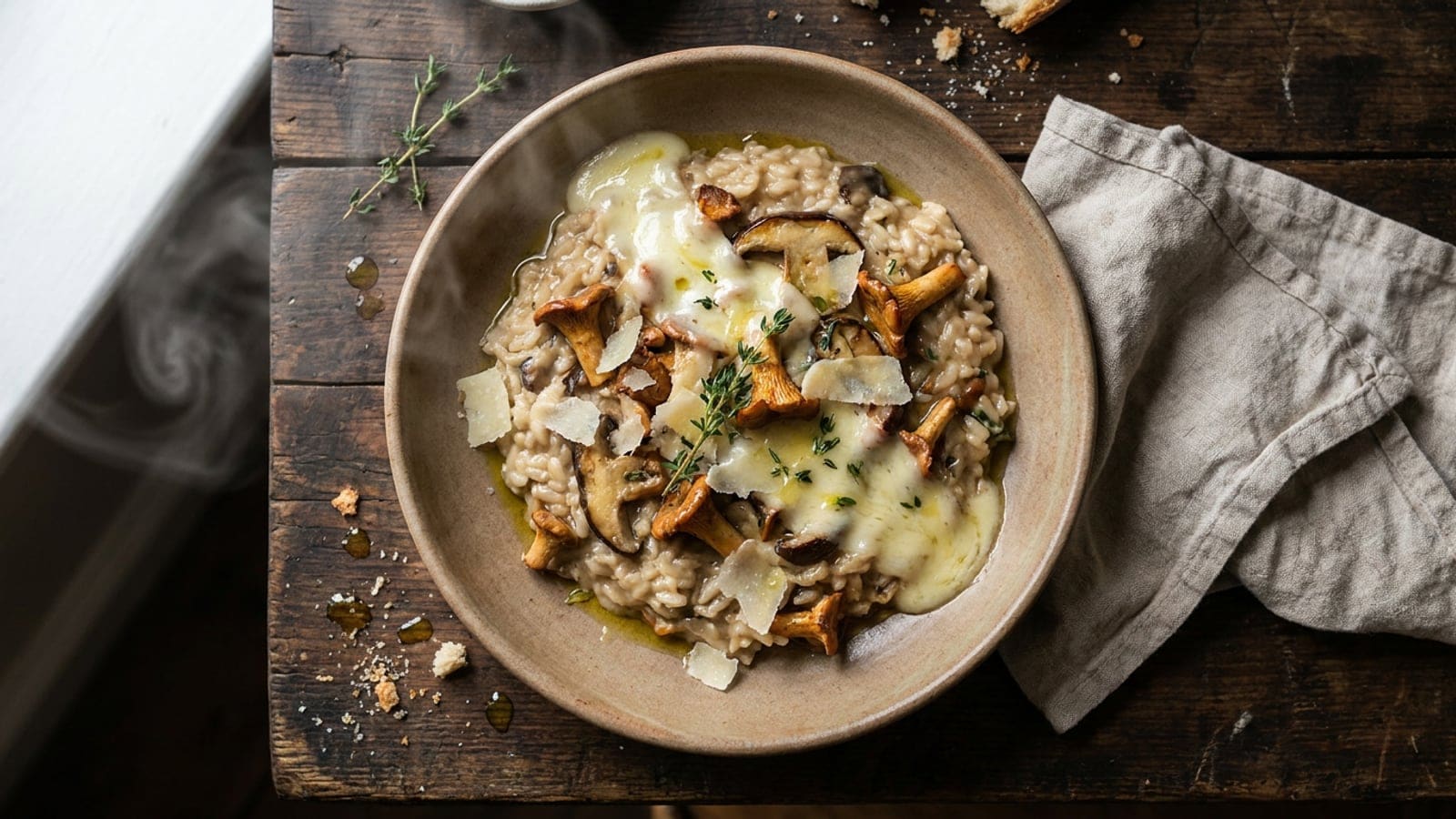 Risotto Português de Cogumelos com Queijo da Serra e Vinho Branco