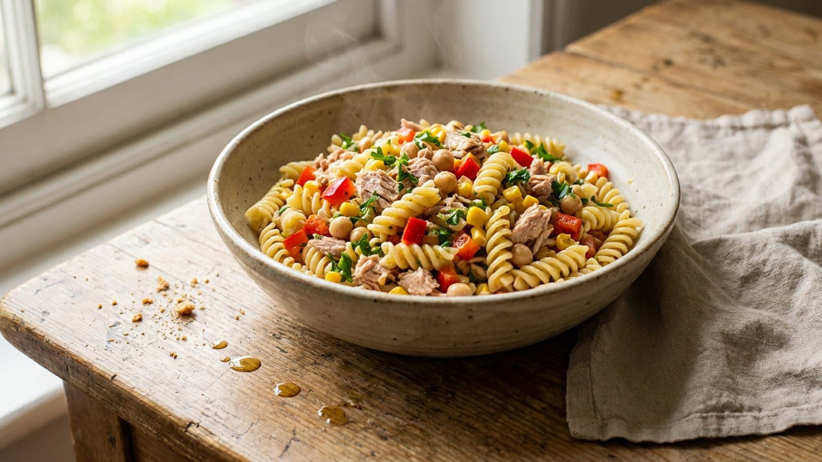 Salada de Massa com Atum e Grão