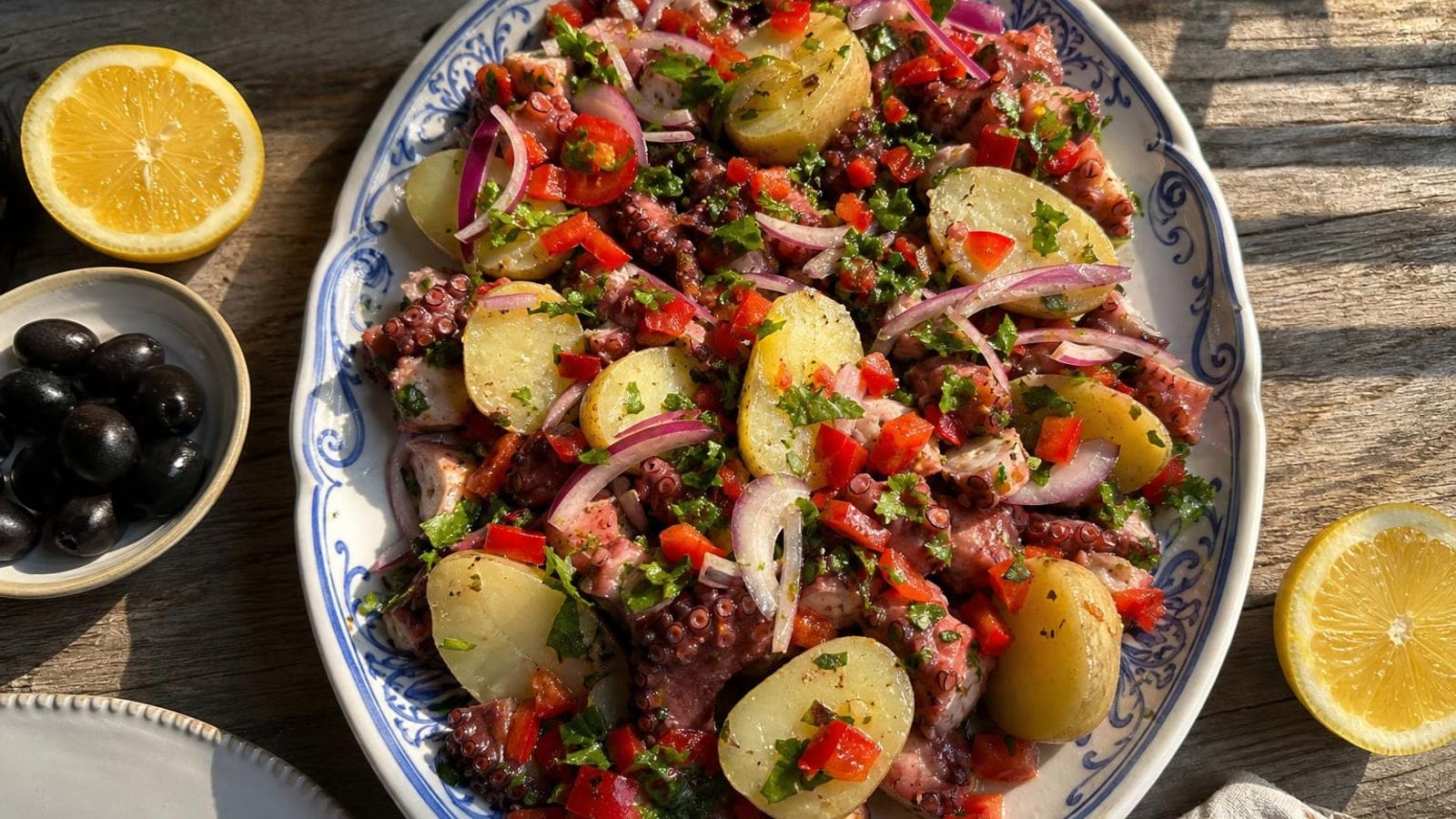 Salada de Polvo à Portuguesa com Batata Nova e Pimentos