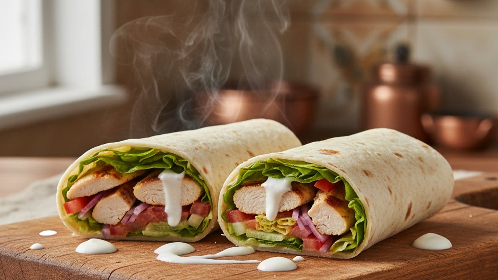 Wraps de Frango com Iogurte